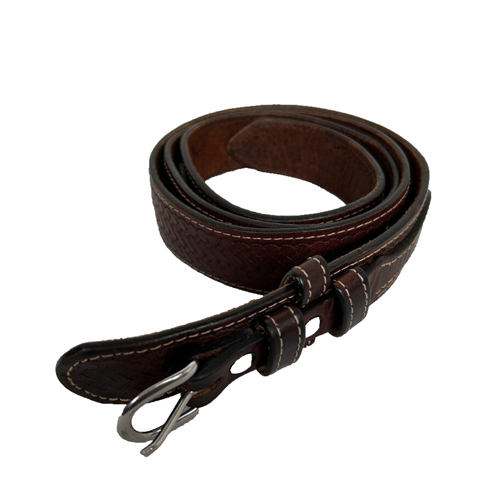 Heritage style Men's Leather belt 49-52 in X 1.5 tooled stitched casual workware